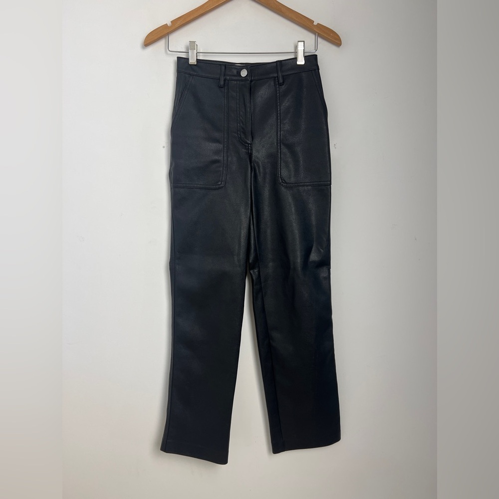 Aritzia‎ Wilfred Free Size 0 Black Vegan Leather Lucy Pants